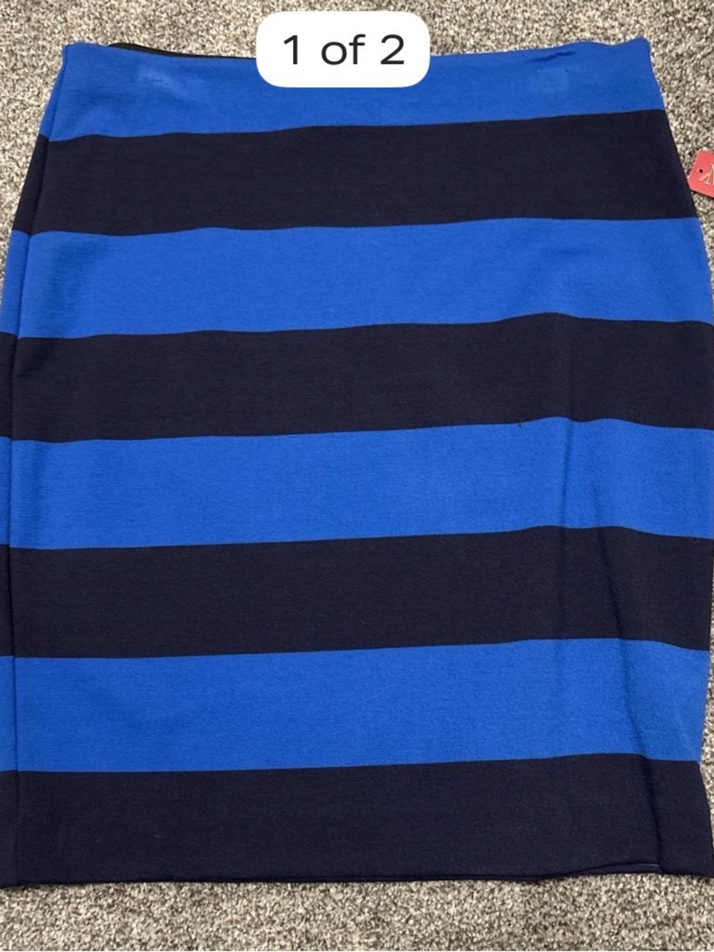 Merona Blue and Black Striped Pencil Skirt